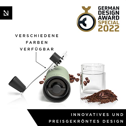 LARS NYSØM Kaffeemühle manuell | Coffee grinder aus Edelstahl mit manuell verstellbarem Keramikmahlwerk für… – Bild 6