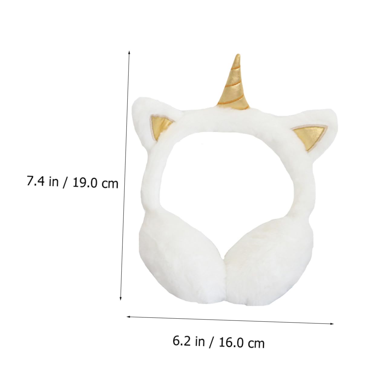 Ipetboom Warm Earmuffs Plush Winter Ear Covers Unicorn Muffs for Cold Weather Soft Foldable for Easy Storage