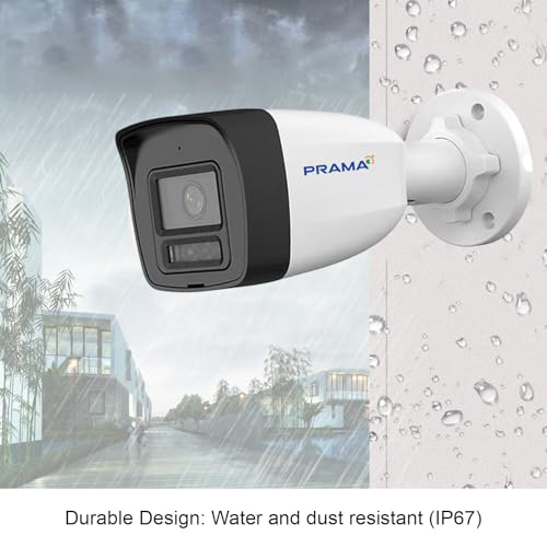 Image of Prama PT-NC120D3-N(D2) 2MP Fixed Bullet Network Camera | Full HD 1080P | IR Night Vision 30m | Inbuilt Audio | Included PVC Stickers