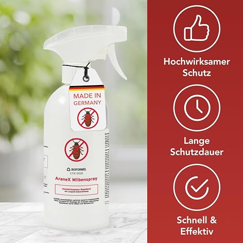 Bioformel LTK-008 500ml Milbenspray & Milbenabwehr mit Langzeitwirkung - Anti Milben-Spray für Matratzen, Textilien, Polster & Bett - Bekämpfung von Milben Hausstaubmilben Bettwanzen Parasiten
