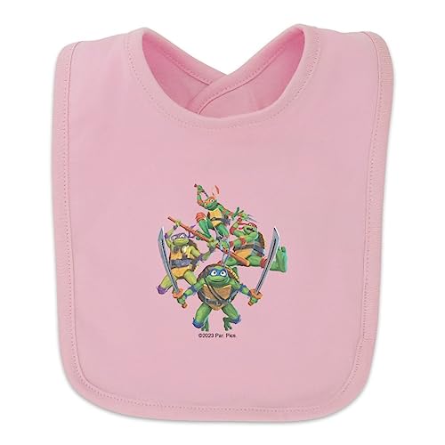 GRAPHICS & MORE TMNT Mutant Mayhem Group Shot Baby Bib - Pink