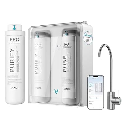 VIOMI Pure B6W 600 GPD Reverse Osmosis System and PPC Filter Replacement Bundle, TDS Reduction, 7-Stage Tankless RO System, NSF/ANSI 372 & 58 Certified, 2:1 Pure-to-Drain, Wi-Fi Enabled APP Control