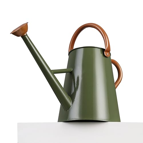 Metal Watering Can with Removable Spout, 1.5 Gallon Large Watering Cans for Plants, Galvanized Steel Gardening Water Can for Indoor & Outdoor Use, Watering Pot with Ergonomic Movable Handle