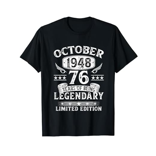 Vintage Regalo 76 Años Cumpleaños Hombre Octubre 1948 Camiseta