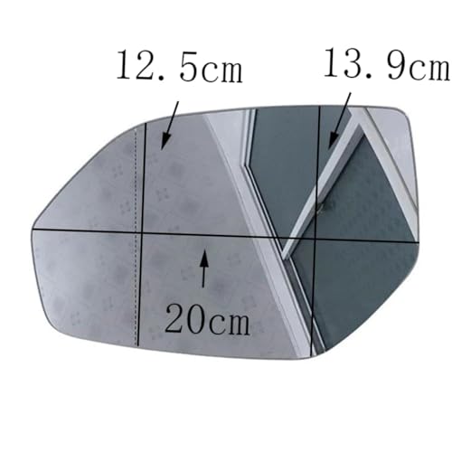 Cristal de espejo calefactable derecho para VW Teramont 2017-2019 gran angular 4