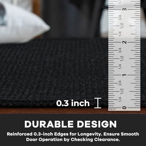 KOZYFLY Washable Area Rug 2x3 Ft Small Entryway Rug Indoor Door Mat Non Slip Front Door Rugs Indoor Braided Cotton Floor Carpet for Front Entrance Bathroom Kitchen Foyer, Black by KOZYFLY - Image 4