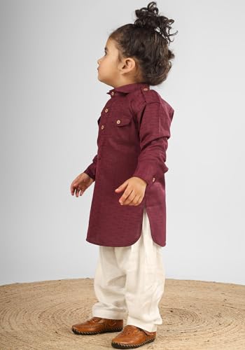 Image of POLKA TOTS Boys Cotton Pathani Set | Premium Pathani Kurta & Pyjama Set for Boys | Kurta Pajama for Kids Boy | Pathani Suit for Kids, Baby Boys & Toddlers | Ethnic Wear for Boy