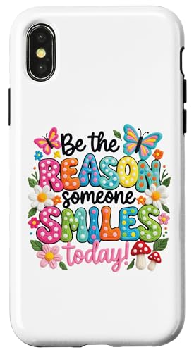 Be The Reason Someone Smiles Today �J���t���ȃ��g���Ȉ��p�A�[�g �X�}�z�P�[�X iPhone X/XS �p
