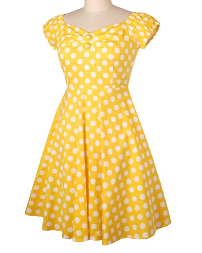Image of YARN & INK Retro Swing Dresses for Women 1950s Vintage Rockabilly Clothes Pinup Clothing Cocktail Party Dress