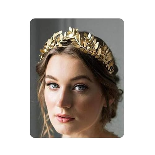 Chargances Bridal Gold Leaf Crown Headband Bridal Tiara Gold Leaf headpiece for Wedding Prom Festival Bridesmaid Hair Accessoriecs(Gold)