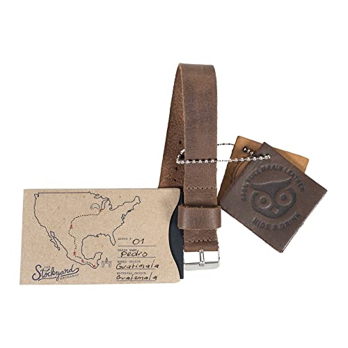 Hide & Drink, Wristwatch Strap Replacement (20Mm) Handmade From Full Grain Leather (Bourbon Brown) #TOP6