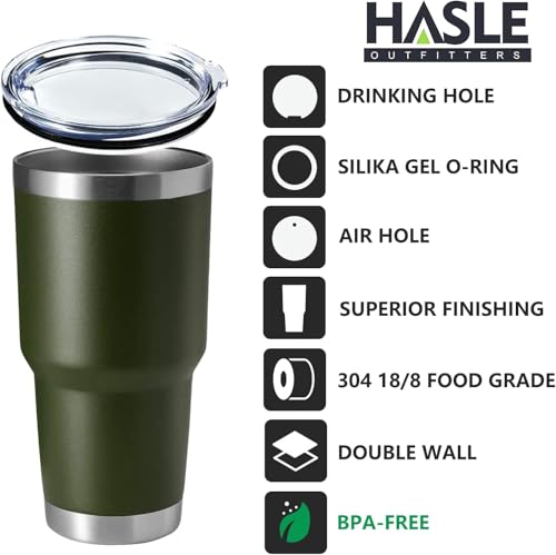 Image of HASLE OUTFITTERS 30oz Stainless Steel Tumbler, Double Wall Vacuum Insulated Travel Mug Tumbler, Durable Insulated Coffee Mug, Gift Box Set (Amey Green, 12)