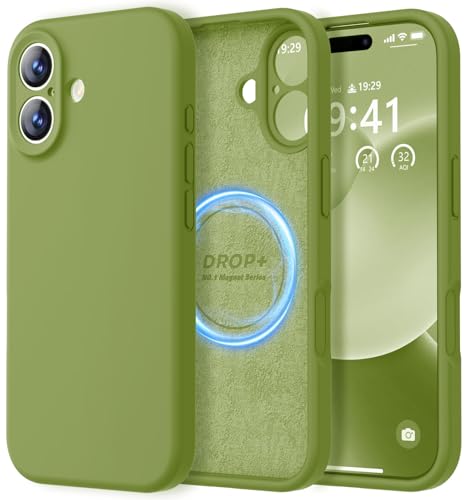 Image of LOVE 3000 Designed for iPhone 17 Case, Premium Silicone [Compatible with Magsafe][Soft Anti-Scratch Microfiber Lining] Shockproof Protective Phone Case for Men Women 6.3 inch, Cedar Green