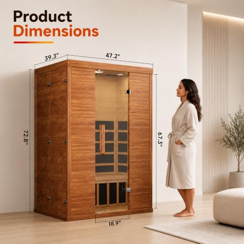 MNLR 2 Person Infrared Home Sauna with Top Vent & Flame-Retardant Design - Image 2