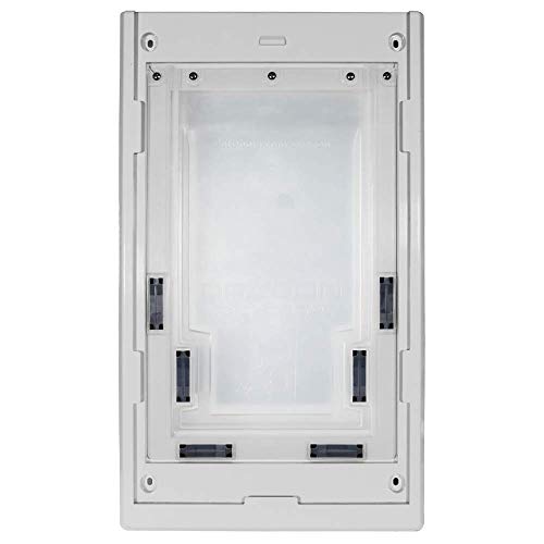 Dragon Pet Door For Doors | Cost-Effective Solution For Pet Freedom | Efficient Two-Piece Flap System With Included Closing Cover | Easy Install For Standard Doors | White, Large, Double Flap #TOP1