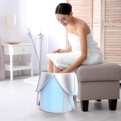 Tina plegable para pies con asas azul miniatura 7