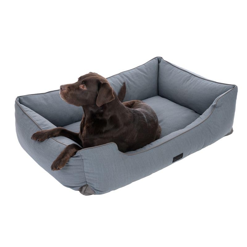 Modern Living Hundebett Skara | Bequemes Bett für mittelgroße bis große Hunde | Dickes Kissen mit Memory-Foam-Flocken für maximalen Schlafkomfort (dunkelgrau, M - 100x70x21cm)