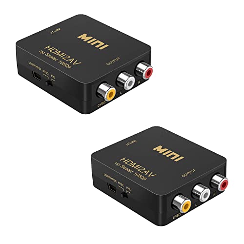 TopHomer HDMI a RCA 1080P HDMI a AV Converter... HDMI a 3RCA CVBS Composite Video Audio Adapter para Laptop... HDTV... PC... Xbox... Stick... Roku 2PCS