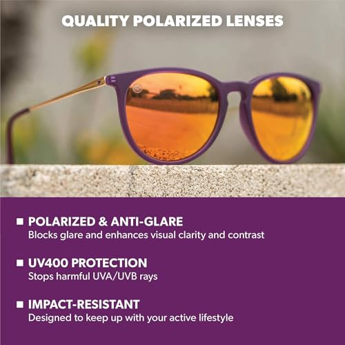 Image of Knockaround Round Trendy Polarized Sunglasses for Women - UV Protection