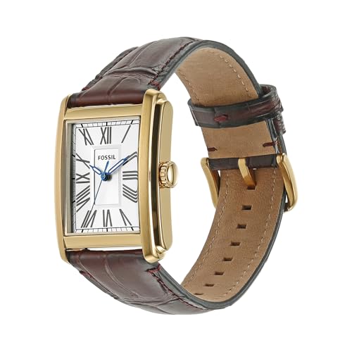 Image of Fossil Men's Carraway watch Three-Hand, Stainless Steel Watch with a 30mm case size and leather or steel strap