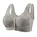 3 Pack Daisy Bras for Older Women No Underwire Full Coverage Front Closure Push Up Everyday Bra Upgraded Breathable Cotton Bralettes