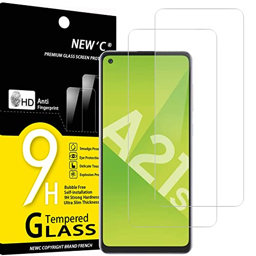 NEW'C Lot de 2, Verre Trempé pour Samsung Galaxy A21s, Film Protection écran -sans Bulles d'air...