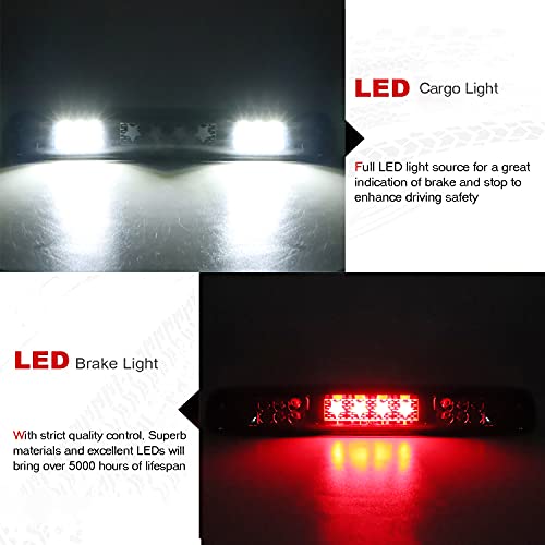 Youxmoto Fit for Chevy Silverado & GMC Sierra 99-07 1500 2500 3500 HD Classic, LED Third Brake Light Rear Cargo High Mount Stop Light (Smoke Lens)