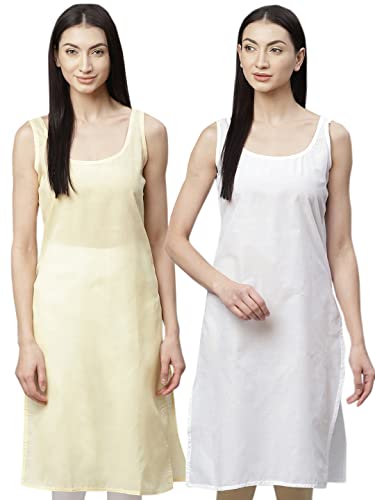 Image of Ada Womens Terivoile Cotton Suit Full Slip /Camisole (Pack of 2) A301831