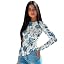 Off White and Blue-flower