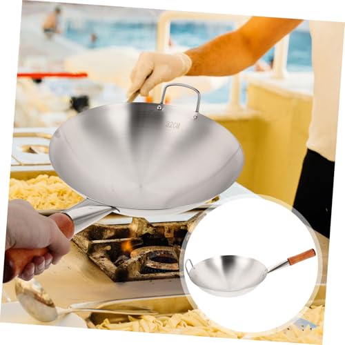 Wok de acero inoxidable Mikinona 12 pulgadas con mango miniatura 4