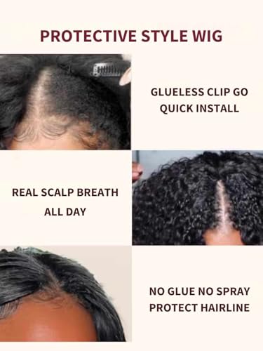 Image of Beauty Forever V Part Wig Human Hair Black to Chestnut Brown Ombre Body Wave Wig Upgrade U Part Wigs Glueless Full Head Clip In V Shape Wigs No Leave Out None Lace Front Wig 150% Density 24inch