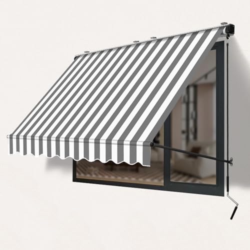 Tenda da Sole per Esterno A Bracci Estensibili, Personalizzabile, Manuale, Fissaggio A Parete O Soffitto, per Giardino, Balcone E Terrazza(200 * 80cm)