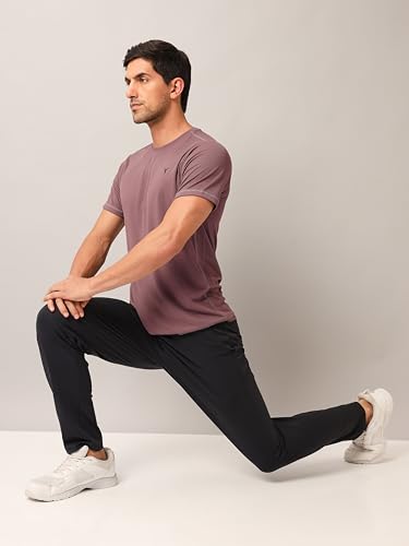 Image of TECHNOSPORT Men's Slim Fit Polyester Activewear Sports T-Shirt with Moisture-Wicking Comfort for Workout, Running & Gym