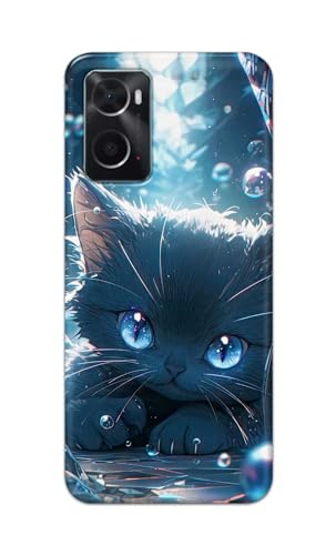 Image of Printed Hard Back Cover Case for Oppo A76 | Oppo A36 | Oppo A96 Back Cover (Cute Cat) -1111