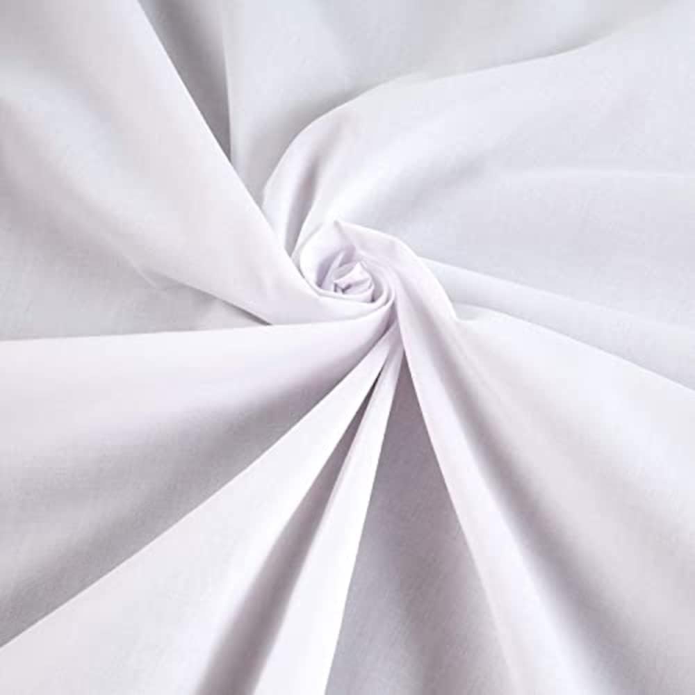 60 Inch White Poly Cotton Broadcloth Fabric - 10 Yards