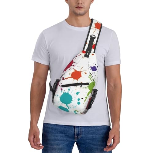 Mochila cruzada pintura abstracta para senderismo miniatura 7