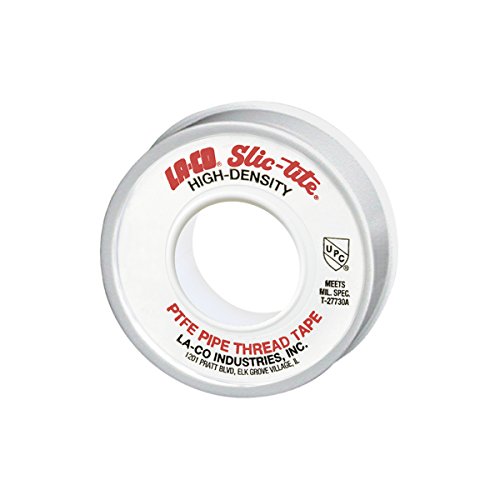 LA-CO 44083 Slic-Tite PTFE Pipe Thread Tape, Premium Grade [600" Length, 1/2" Wide], White