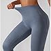 High Waist Yoga Pants, Fashionable Pure Color Workout Pants Breathable Hip Lift for Running Fitness (L) Denim Blue