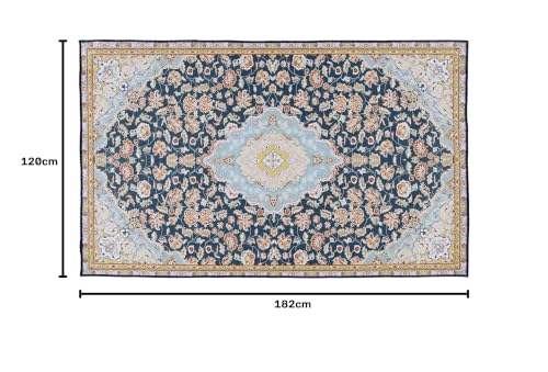 Image of BLUSH & BLOOM 4 x 6 Feet Area Rugs Washable Rug: Modern Abstract Living Room Rug Soft Anti-Skid Thin Carpet Indoor Floor Non-Shedding Carpets for Bedroom Dining Farmhouse Nursery Home Office