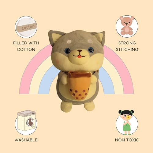 Image of Flufies Plush Toys - Snuggly and Aesthetic Stuff Plush Toys and Baby Toys - Soft Toys for Baby Girl and Baby Boy - Soft Toys for Girlfriend Gift (Coffee Bear)