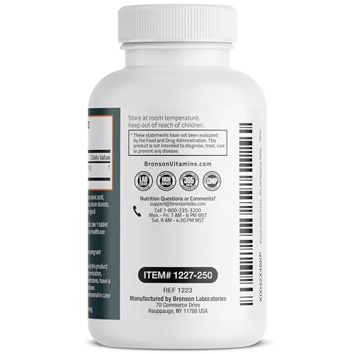 Bronson Vitamin K2 MK-7 200mcg Extra Strength, 250 Vegetarian Tablets