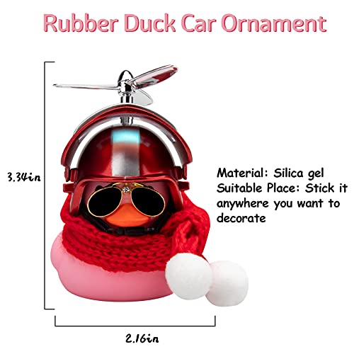 image for wonuu Pink Duck Car Dashboard Decorations Rubber Duck Car Ornaments Co