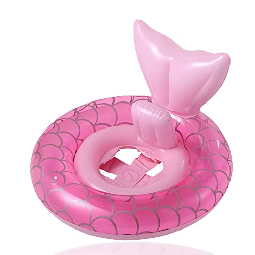 Novos flutuadores de piscina para bebês sereia de 6 a 48 meses, anel de natação inflável com assento