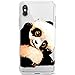 Produktbild Homikon TPU Silikon Hülle Handyhülle Durchsichtig Kirstall Clear Weiche Ultra Slim Schutzhülle Stoßdämpfend Soft Case Cover Schutz Tasche Kompatibel mit iPhone X/10 5.8" - Panda