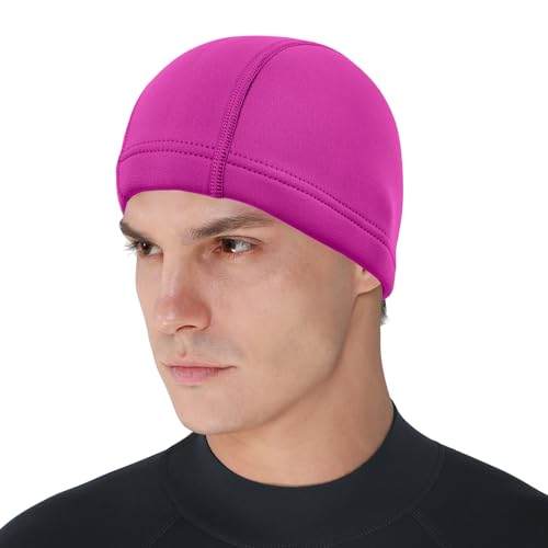 Image of DEHAI Neoprene Diving Hood Wetsuit Swimming Caps for Womens Mens Youth, 2mm 3mm Thermal Water Beanie Hat Keep Long Hair Dry for Curly Locs Braids