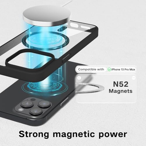 Image of Ultra-Hybrid Back Cover Case for iPhone 11 Pro Compatible with Wireless Charging | 360 Protection | Crystal Clear Hard Back Cover Case for iPhone 11 Pro (Black Magsafe)