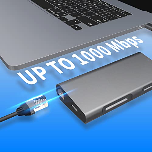 Usb C Hub Ethernet Multiport Adapter, Lasanclas 8-In-1 Usb C Docking Station 4K Hdmi, 100W Pd, 3 Usb 3.0, 1Gbps Lan Usb C Dongle, Sd/Tf Reader Usb C Dock For Macbook Air/Pro,Ipad Pro 2021 And More #TOP3