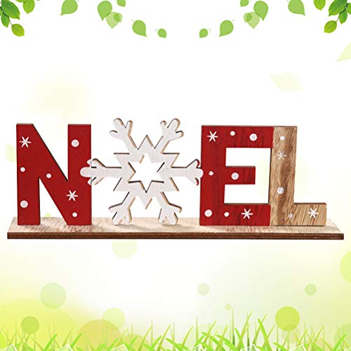 Amosfun Christmas Decoration Noel Wood Sign Christmas Holiday Snowflake Wood Plaque Sign Decorative Table Top Sign Plaque Xmas Party Decoration, For Friends #TOP2