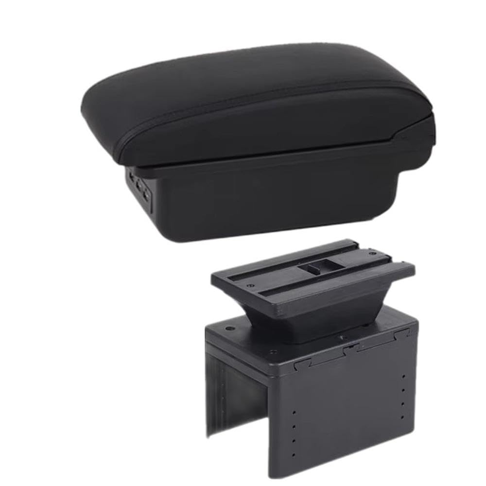 SXQPOCAR For Nissan Micra K14 2020-2024 Car Armrest Box Center Storage Box Interior Retrofit Parts Replacement Parts(B2 black line 3USB)