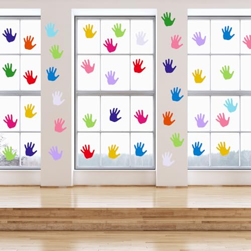 Image of Kisston 360 Pcs Hand Cutouts Paper 3.9 Inch Assorted Color Die Cuts for DIY Craft Projects School Classroom Bulletin Board Decor